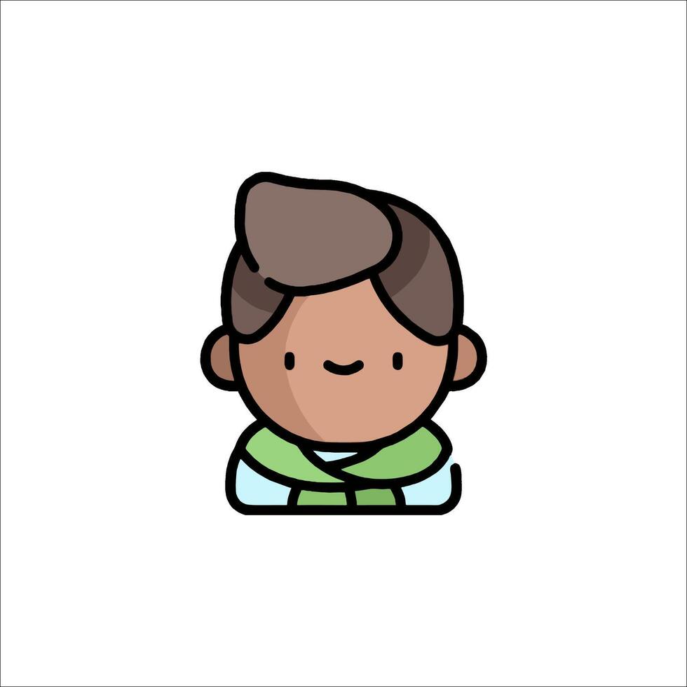A cartoon character with a scarf on his head vector