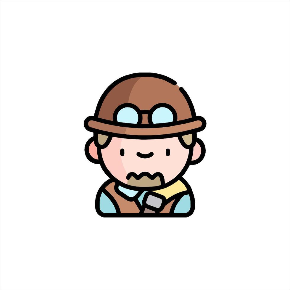 Steampunk man icon vector