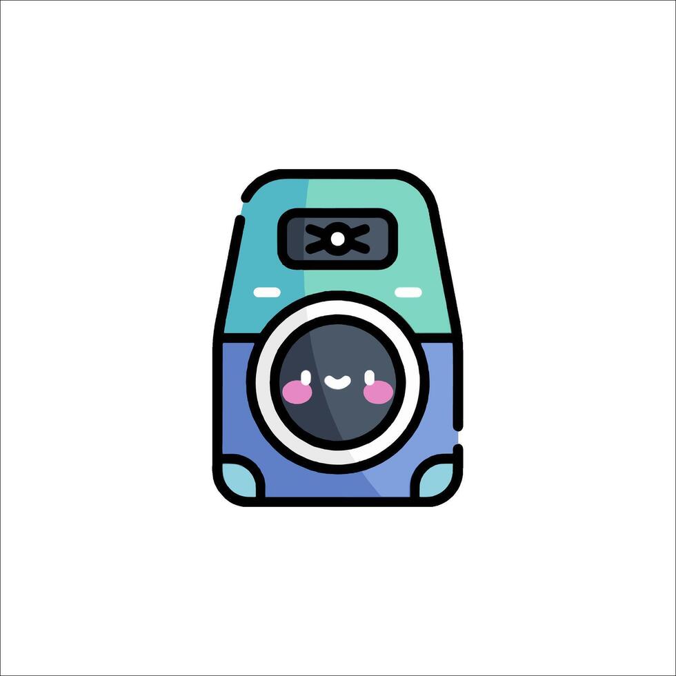 A cartoon image of a washing machine vector