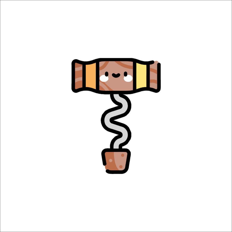 A cartoon hammer with a face on it vector