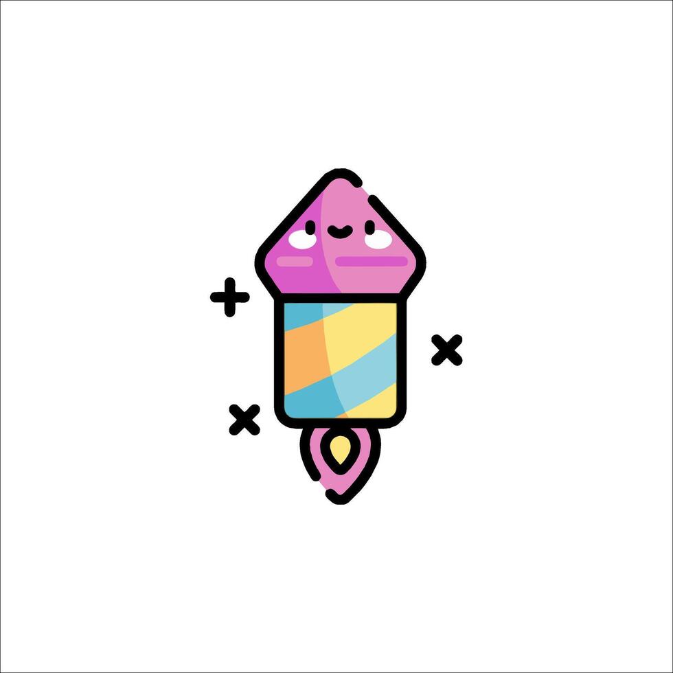 A cute ice cream cone with a smiley face on it vector