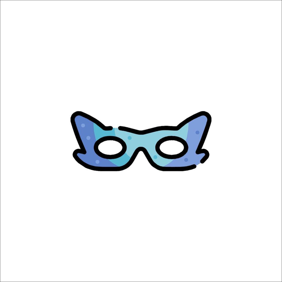 A blue mask with a cat's face on it vector