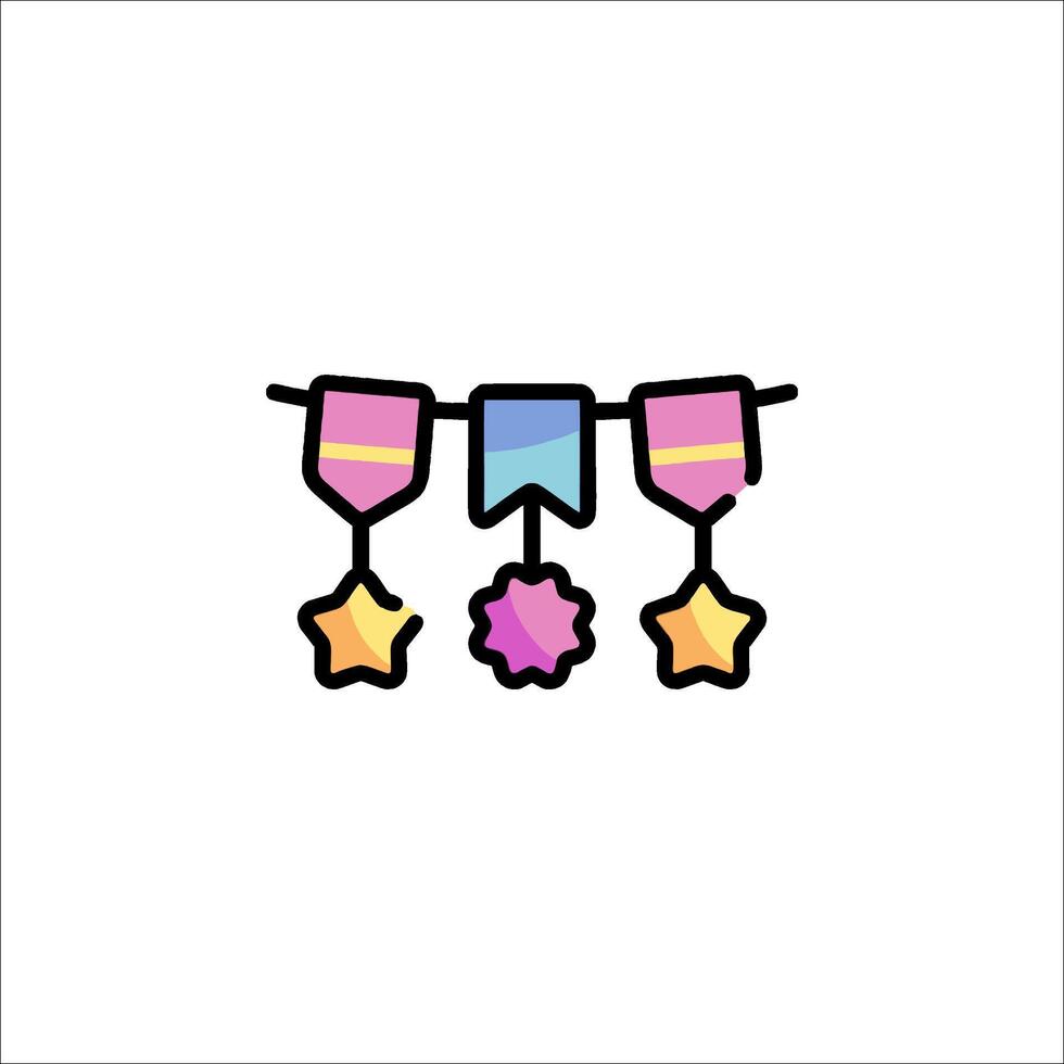 A colorful ribbon with stars and ribbons vector