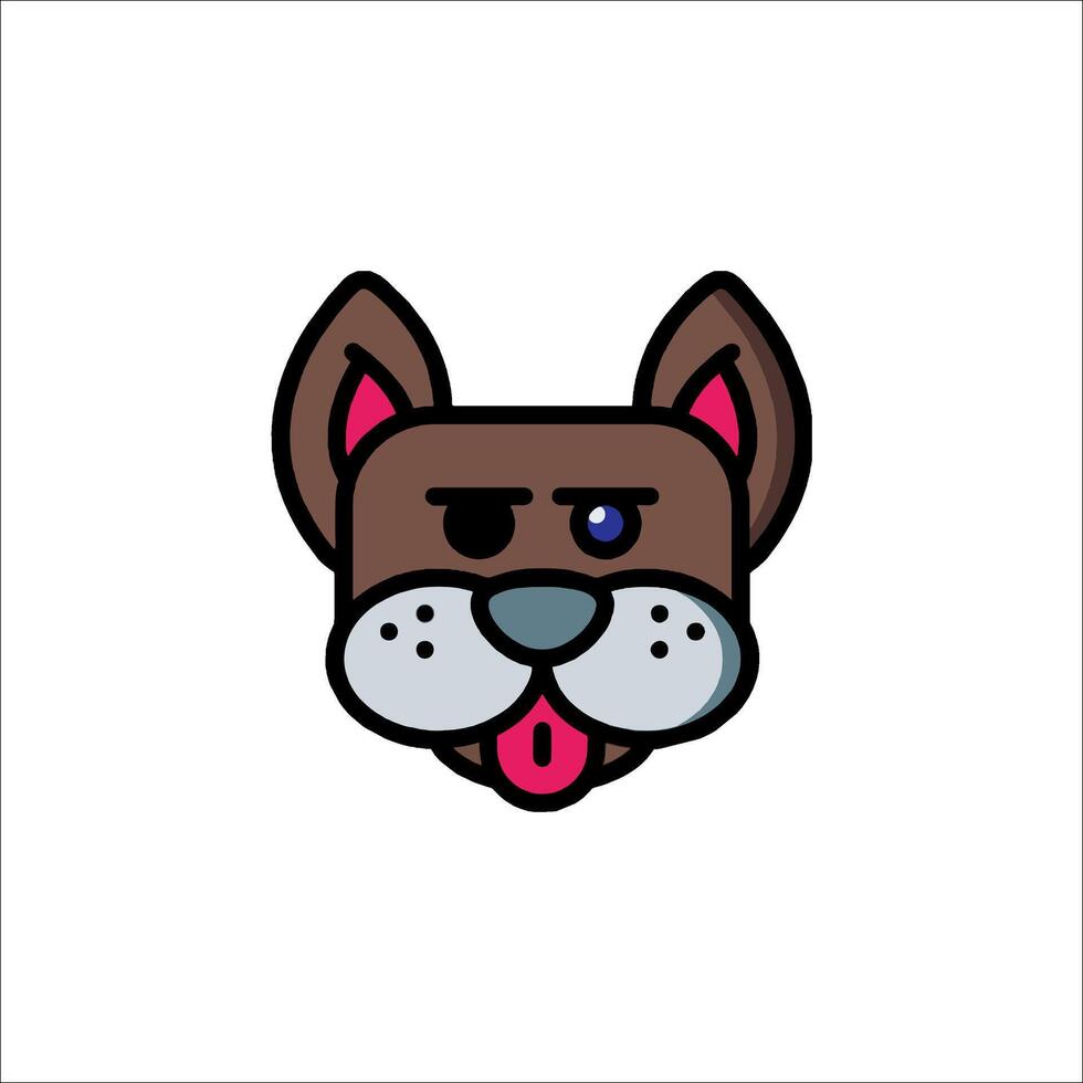 A cartoon dog with a pink tongue and blue eyes vector