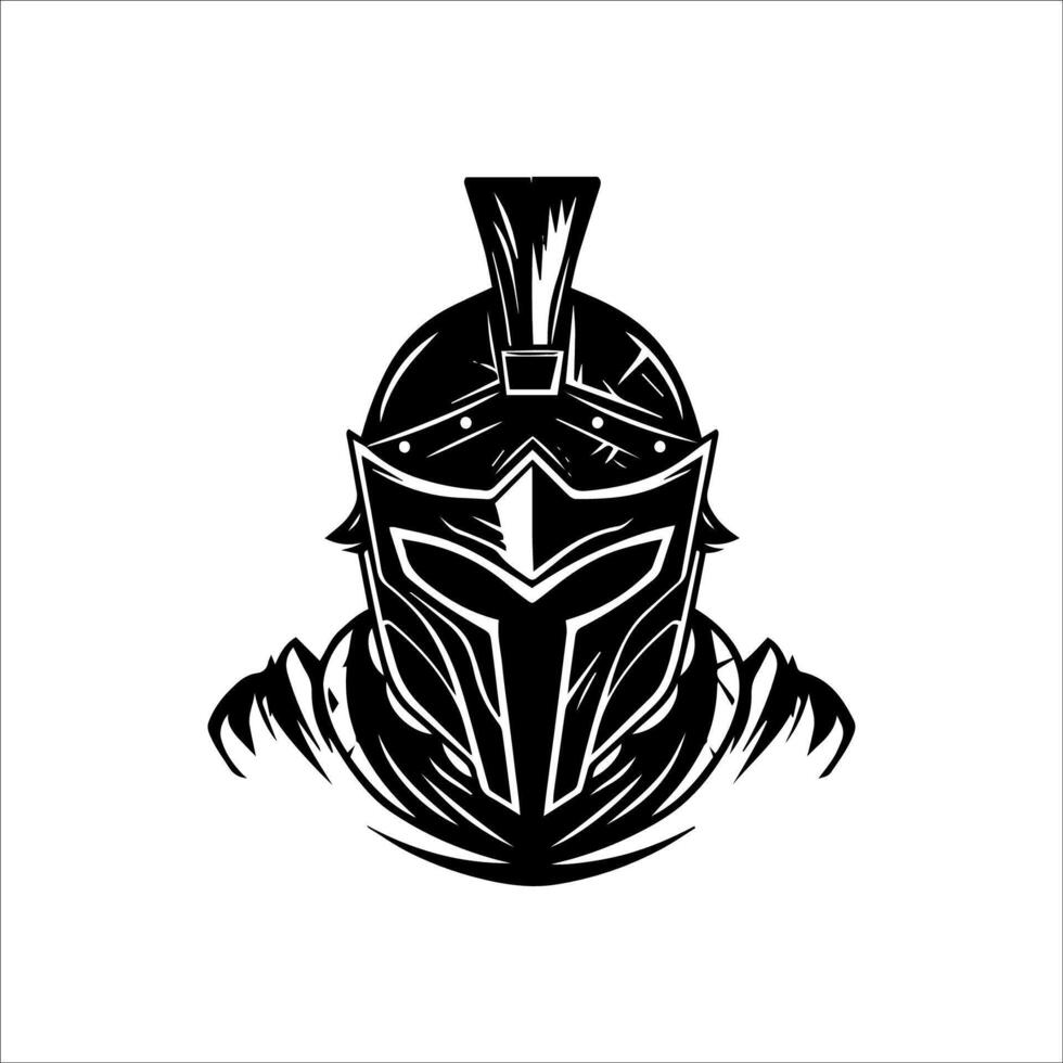 simple drawing warrior helmet vector