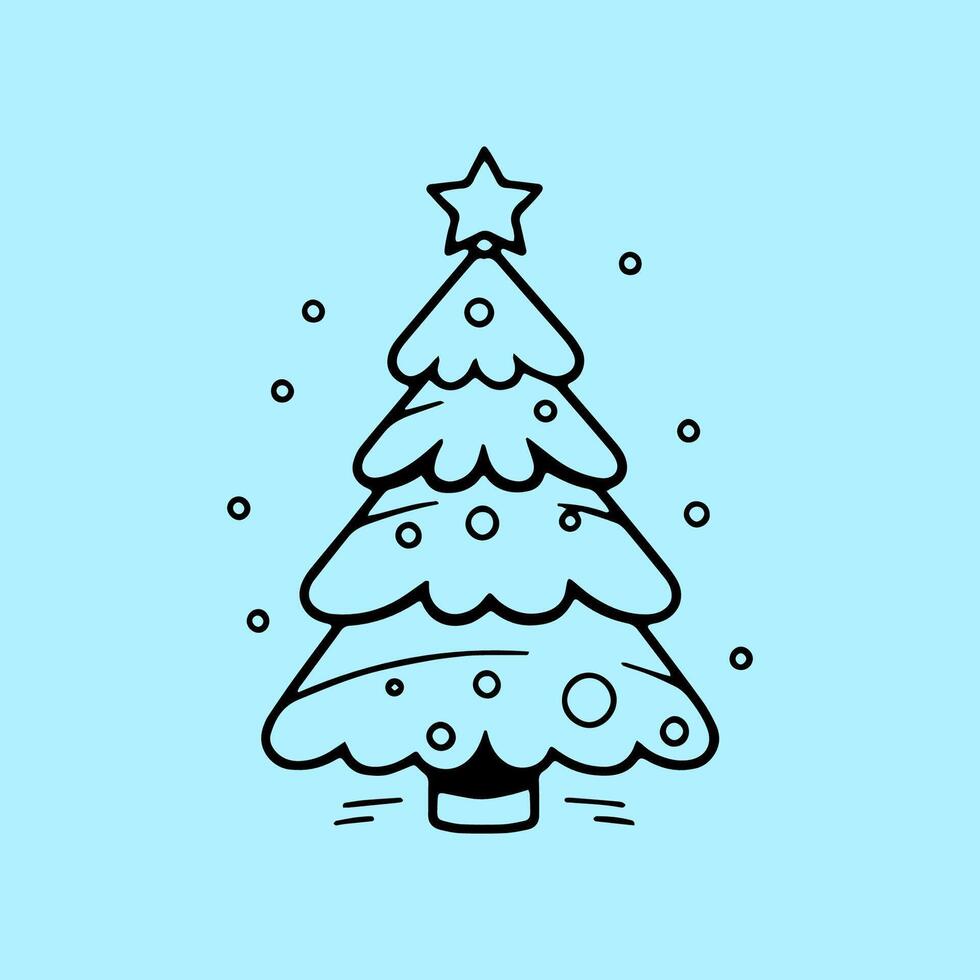 Simple illustration of a Christmas tree icon vector