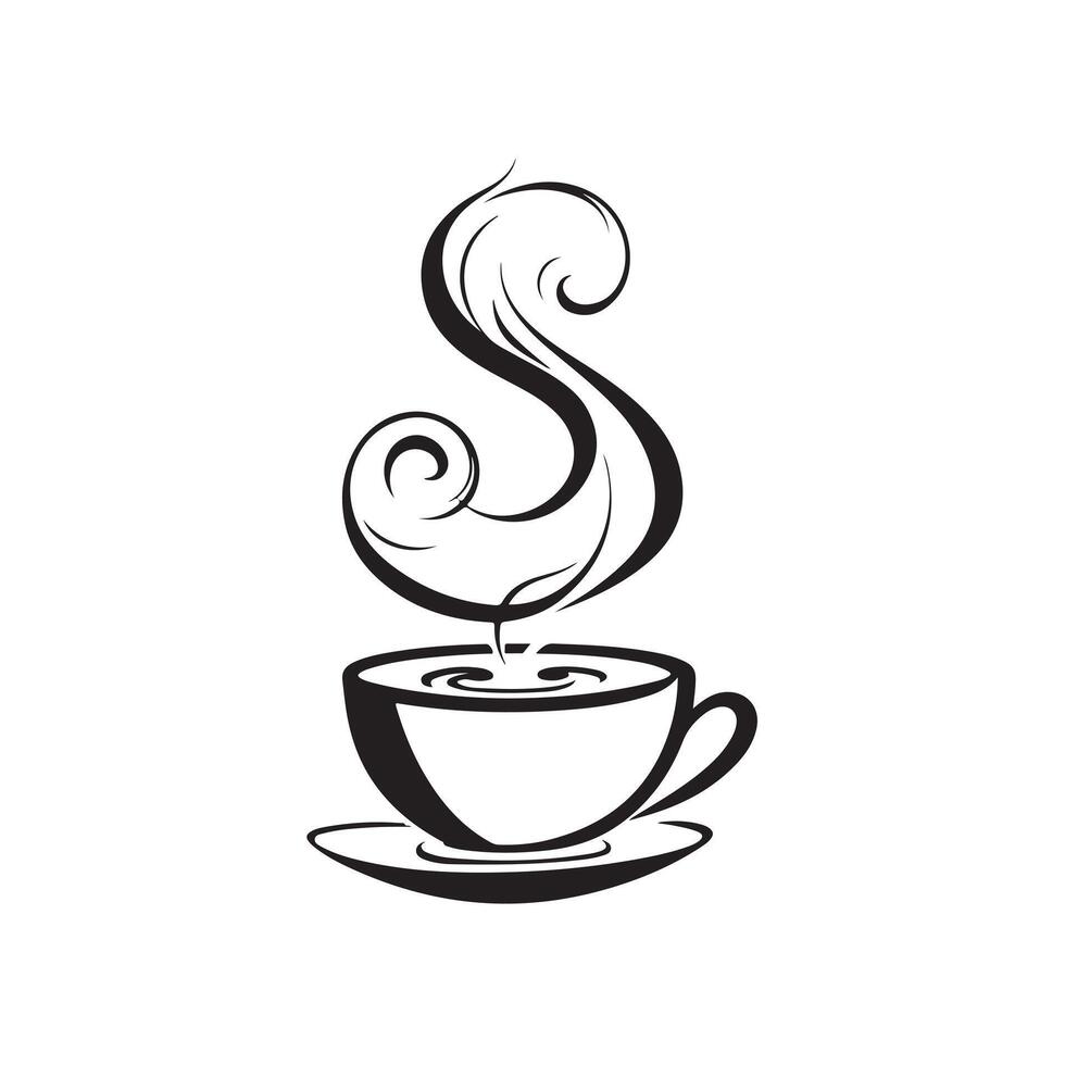 Coffee, tea or hot infusion of herbs, symbol and icon vector
