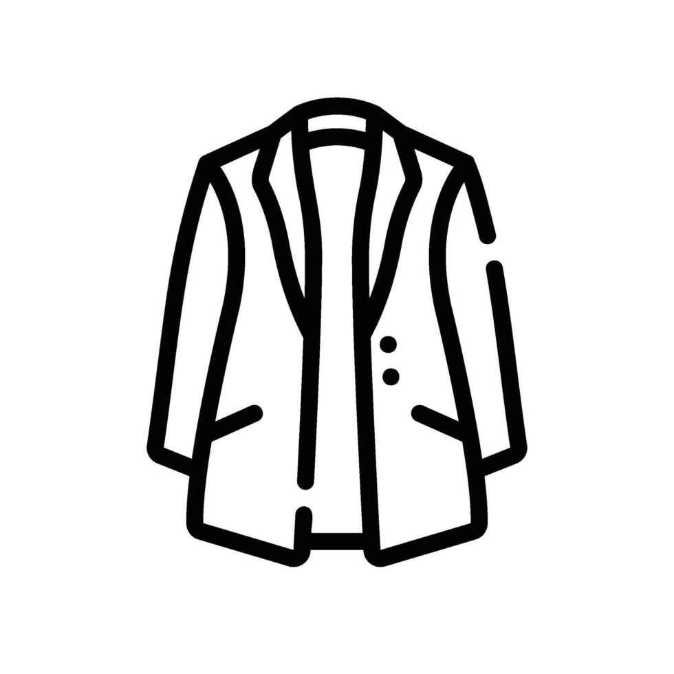 trench coat Line Icon White Background vector