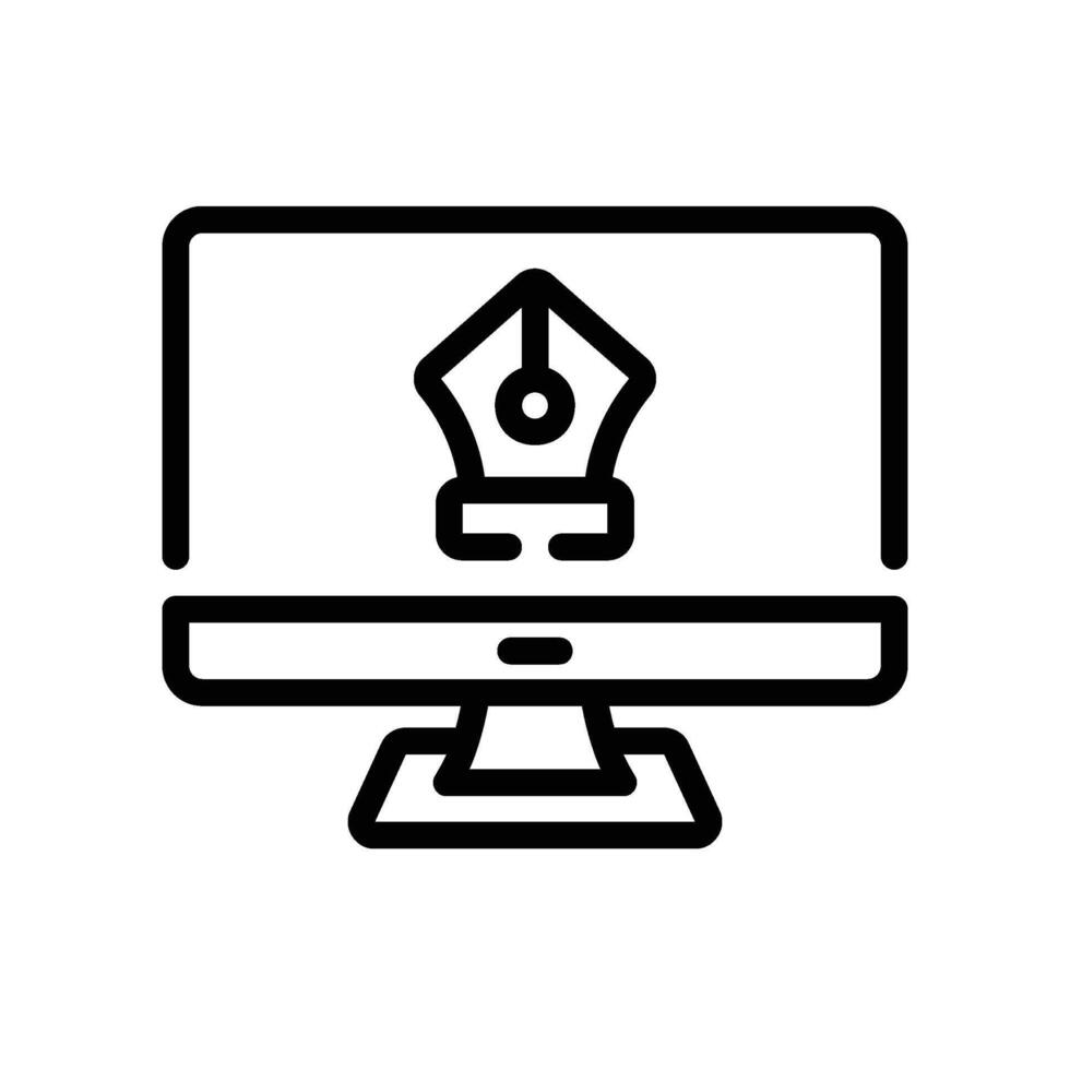 cursor Line Icon White Background vector