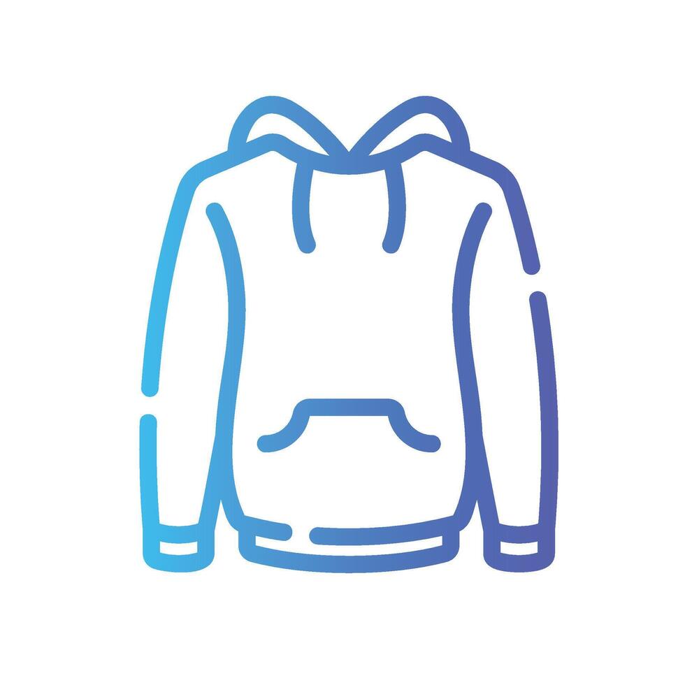 hoodie Line Gradient Icon White Background vector