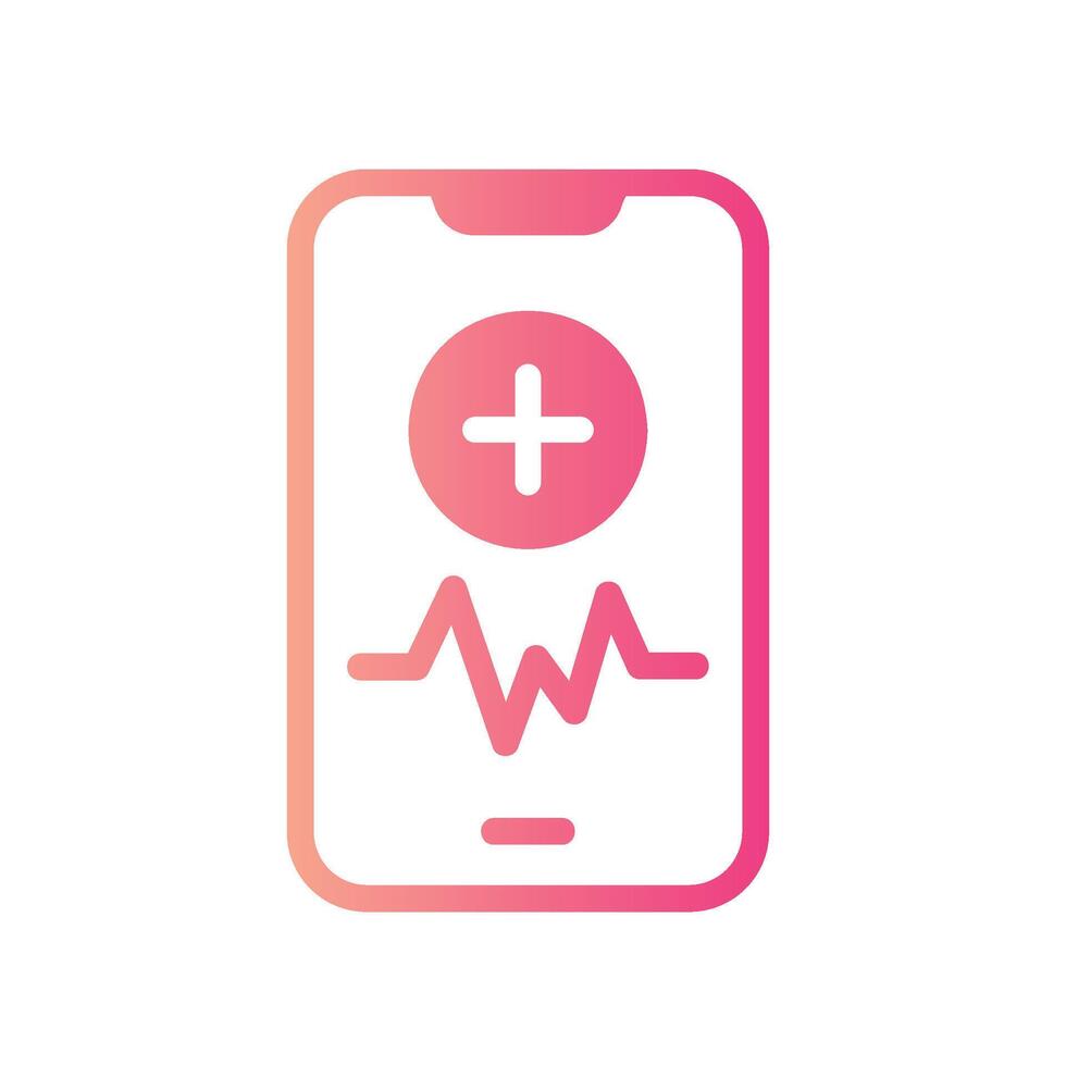 medical app Flat Gradient Icon White Background vector