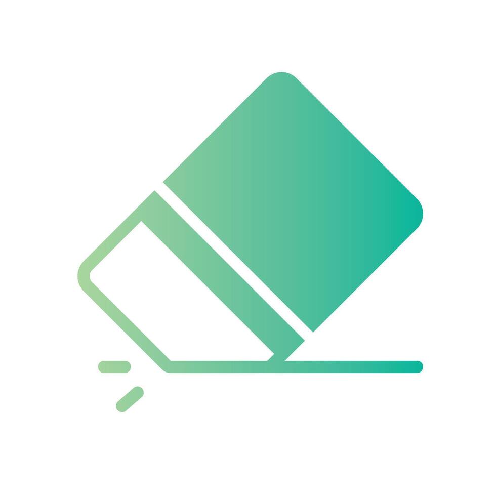 eraser Flat Gradient Icon White Background vector