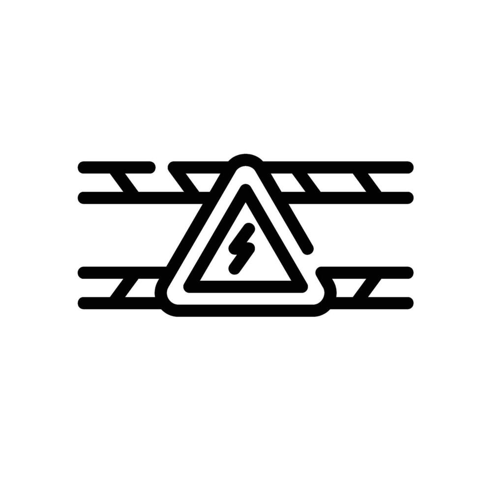 high voltage Line Icon White Background vector