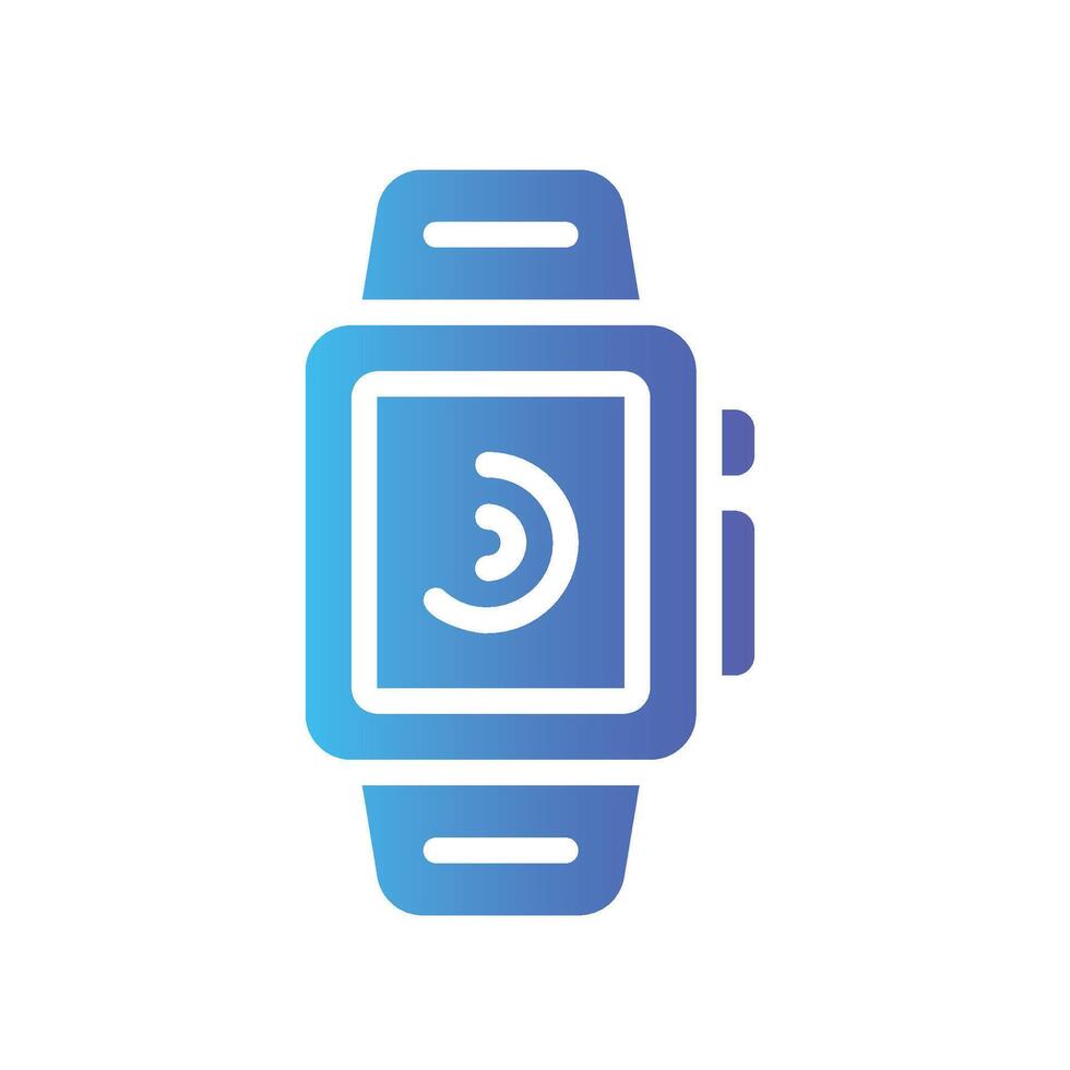 smartwatch Flat Gradient Icon White Background vector
