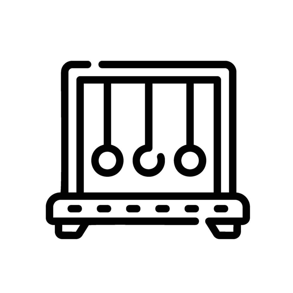newton cradle Line Icon White Background vector
