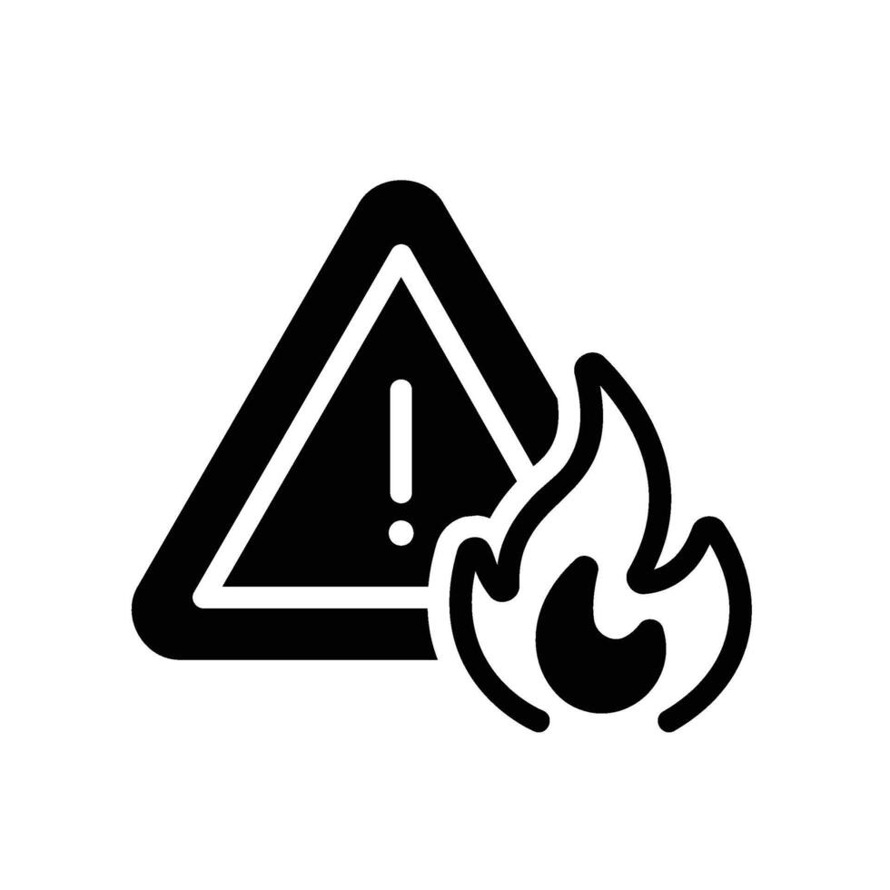 flammable Glyph Icon White Background vector