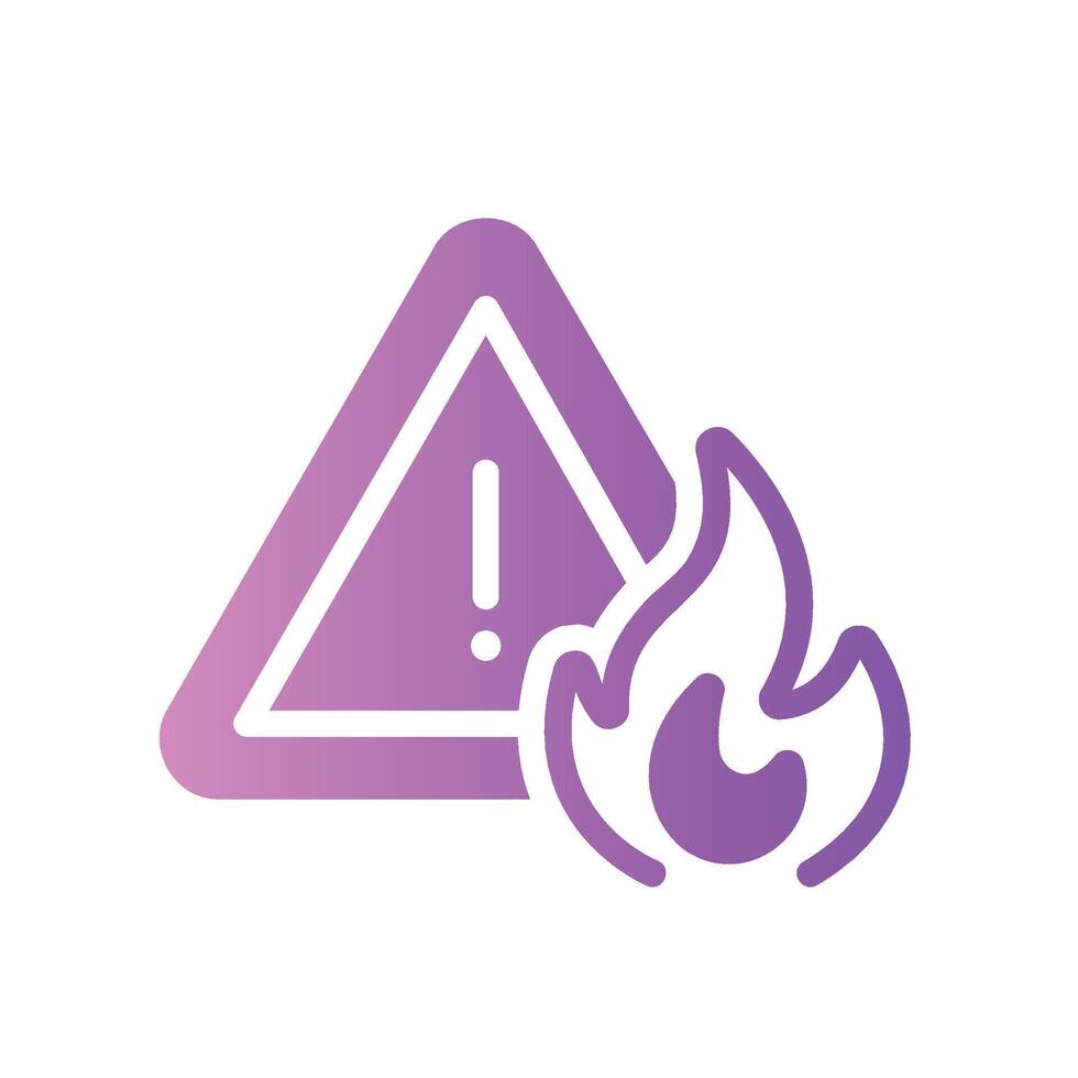 flammable Flat Gradient Icon White Background vector