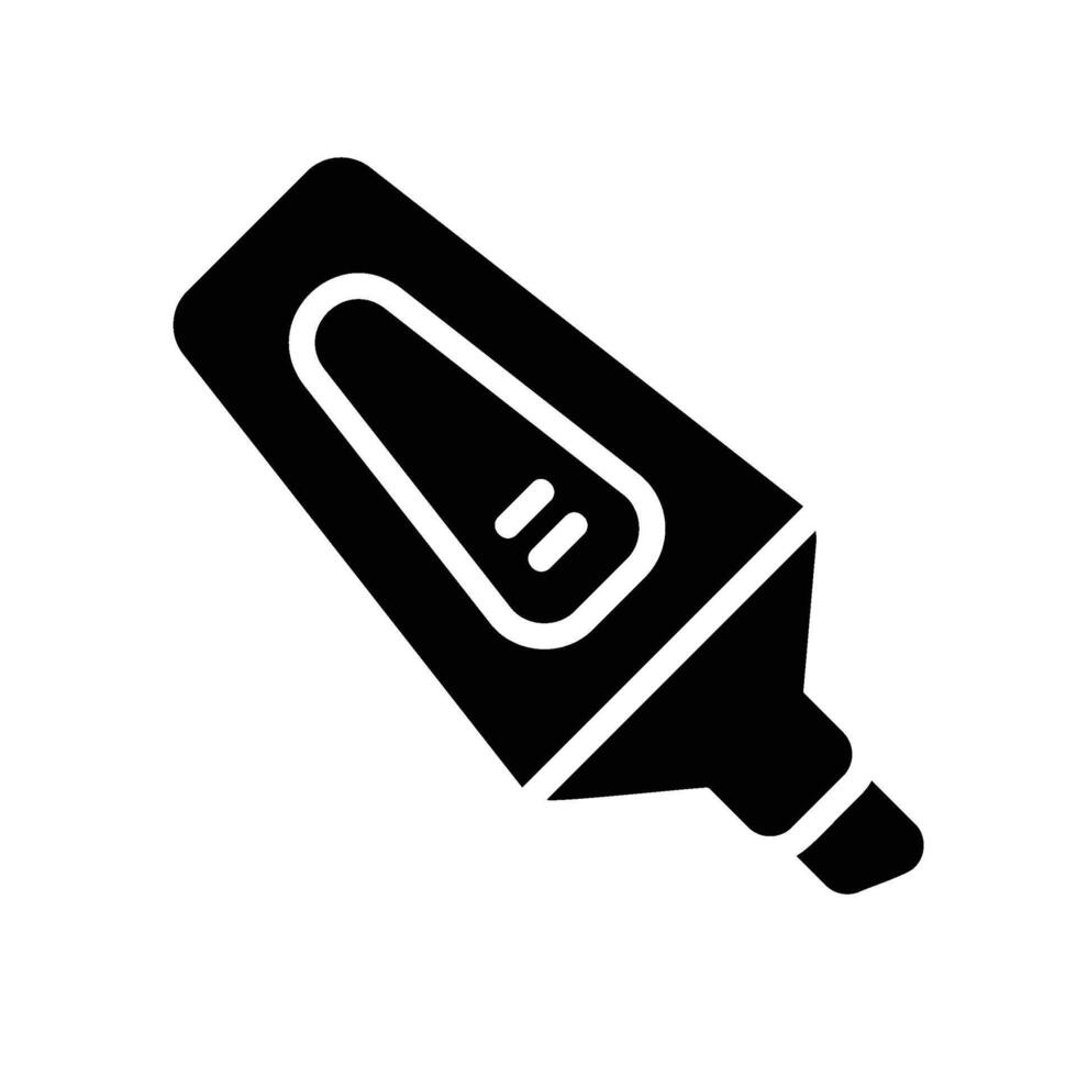 highlighter Glyph Icon White Background vector