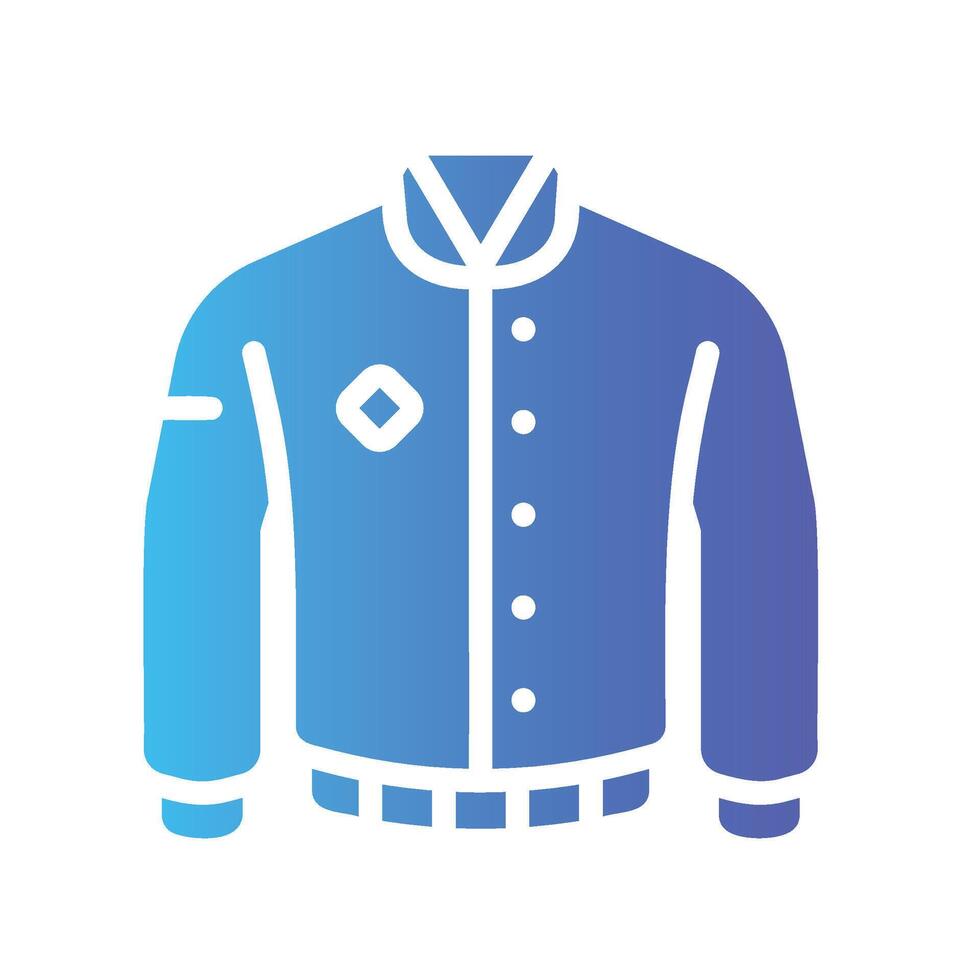 jacket Flat Gradient Icon White Background vector