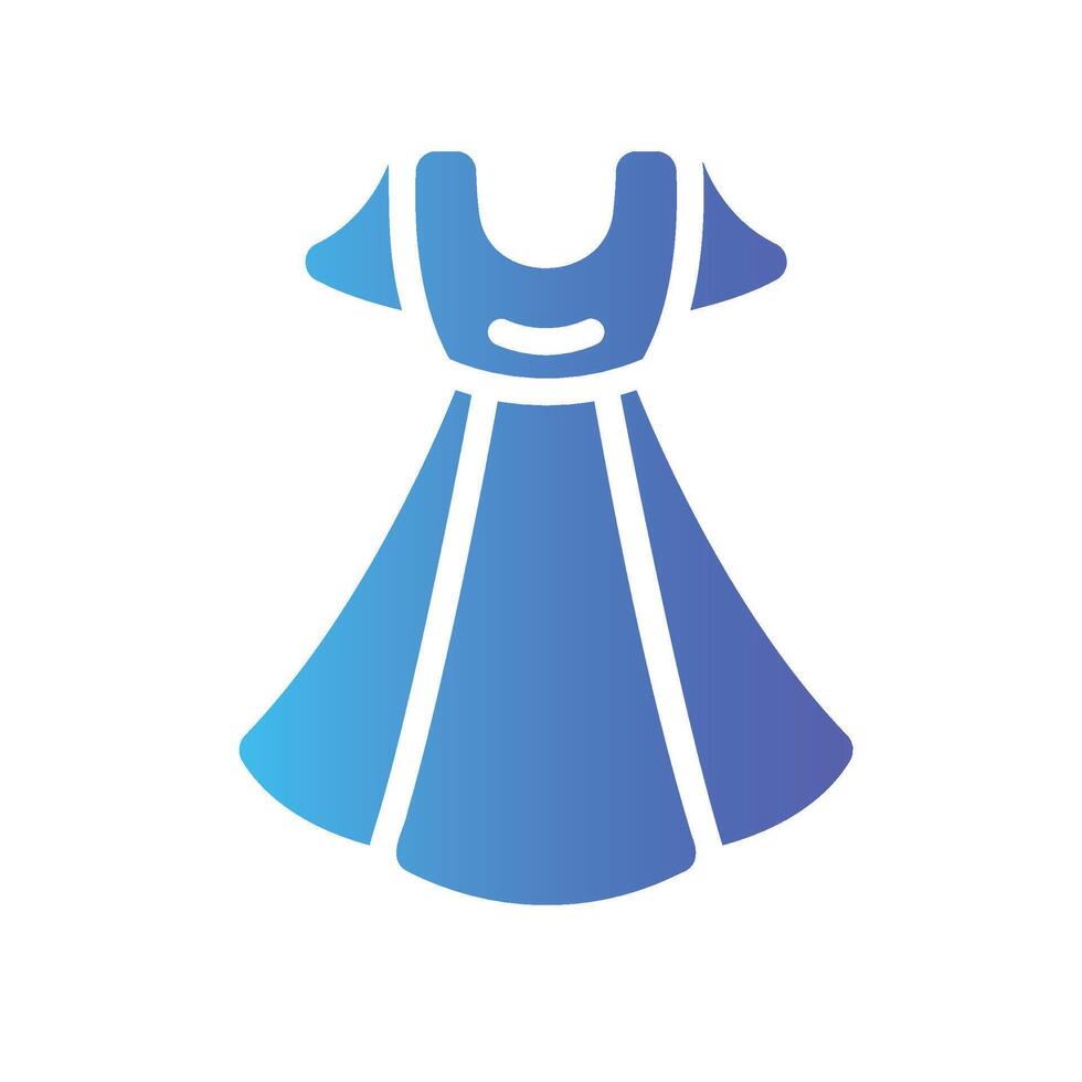 dress Flat Gradient Icon White Background vector