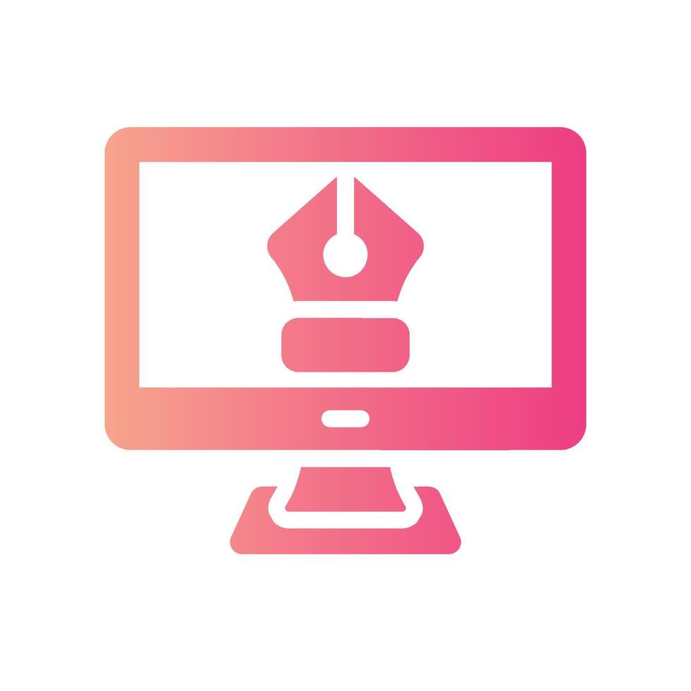 pen tool Flat Gradient Icon White Background vector