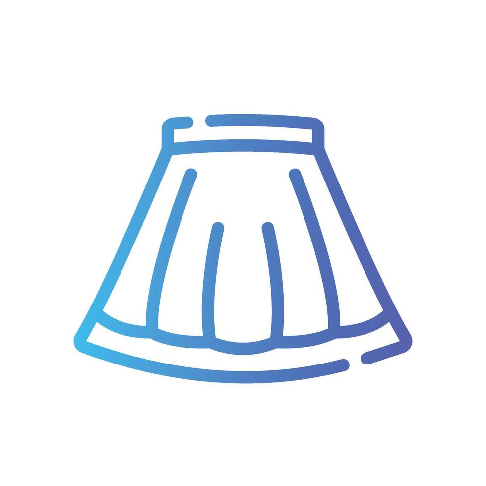 skirt Line Gradient Icon White Background vector