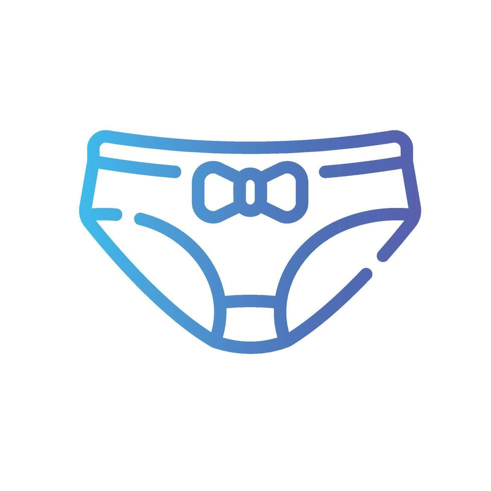 underpant Line Gradient Icon White Background vector