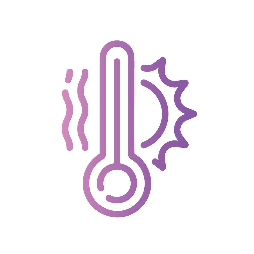 high temperatures Line Gradient Icon White Background vector