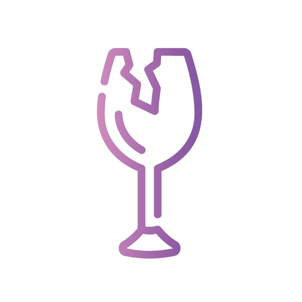 fragle Line Gradient Icon White Background vector