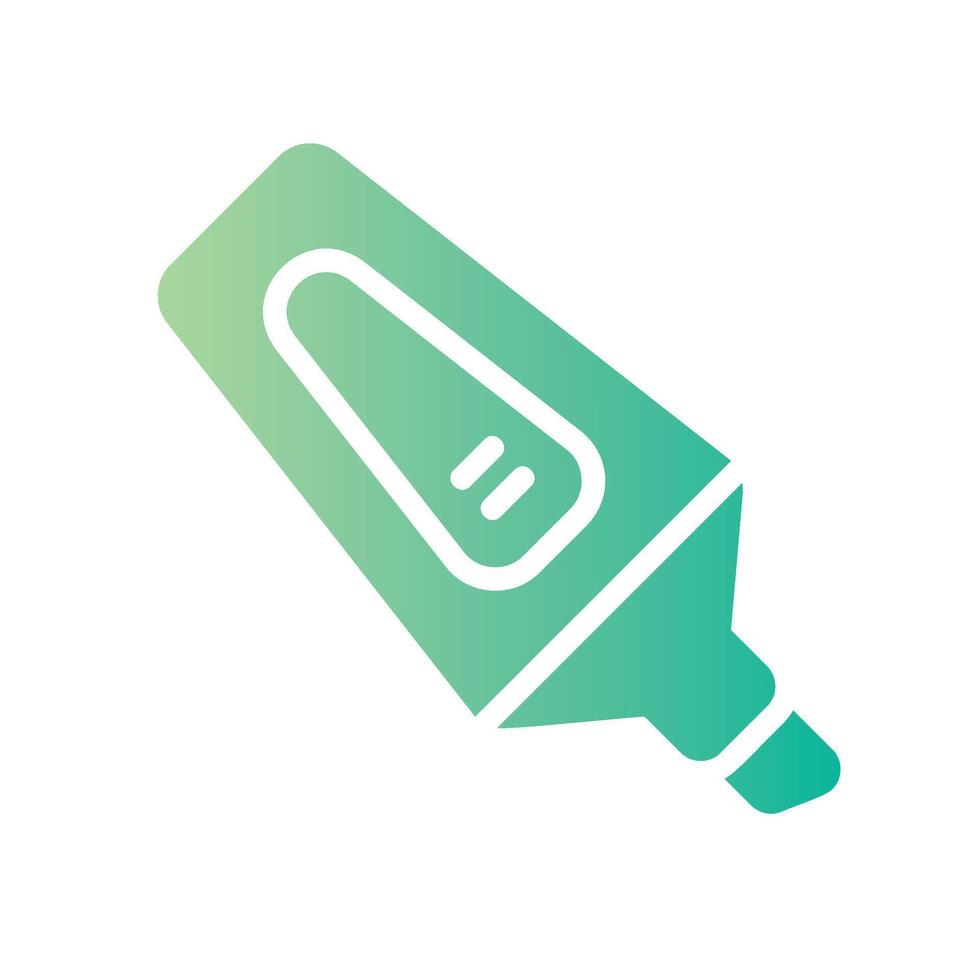 highlighter Flat Gradient Icon White Background vector