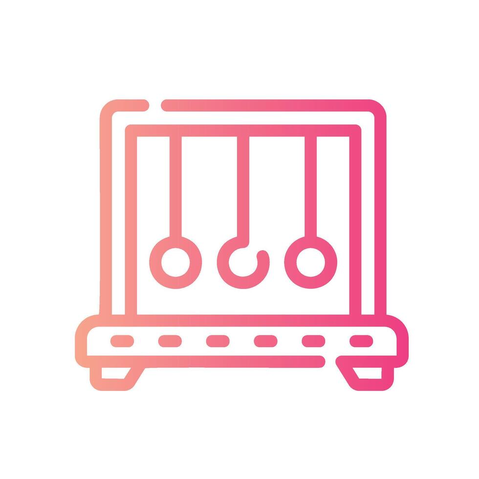 newton cradle Line Gradient Icon White Background vector
