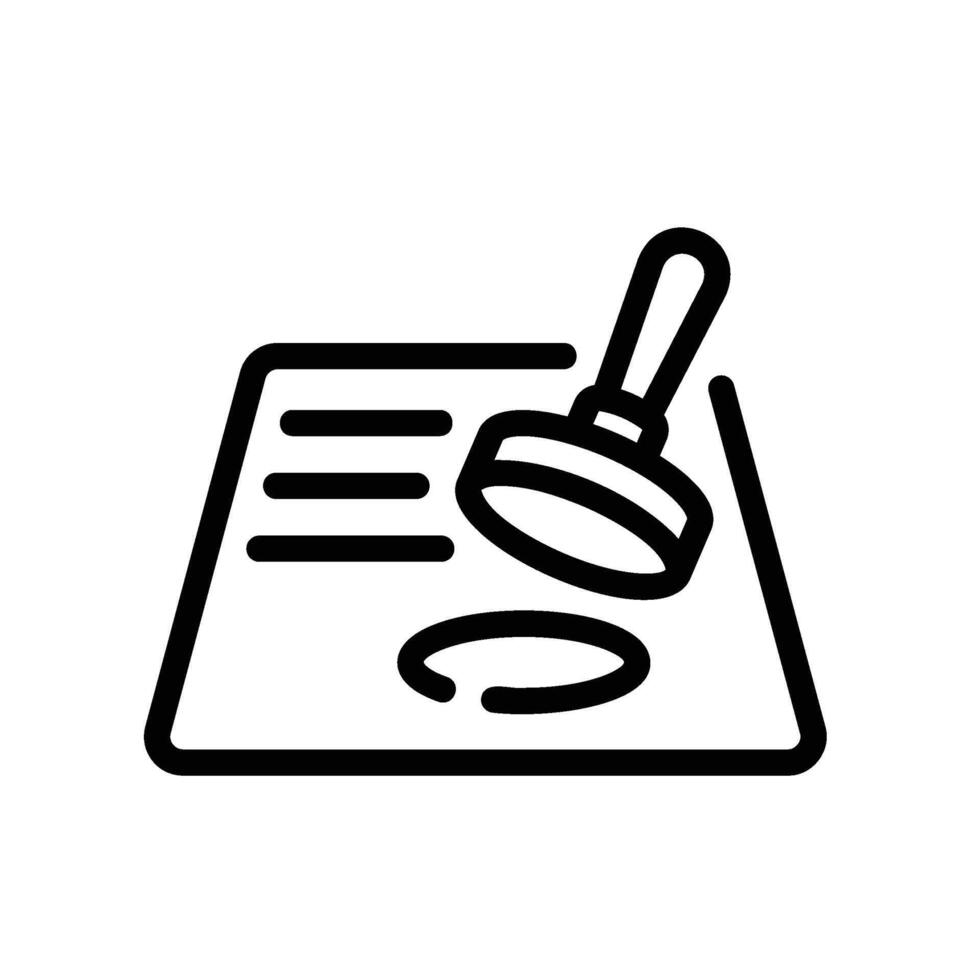 stamp Line Icon White Background vector
