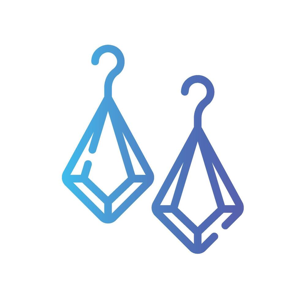 earrings Line Gradient Icon White Background vector