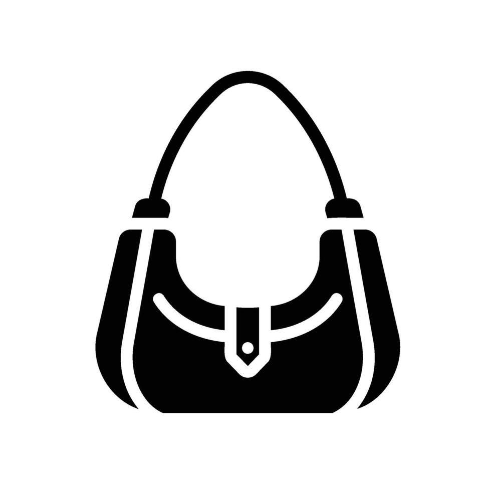 bag Glyph Icon White Background vector