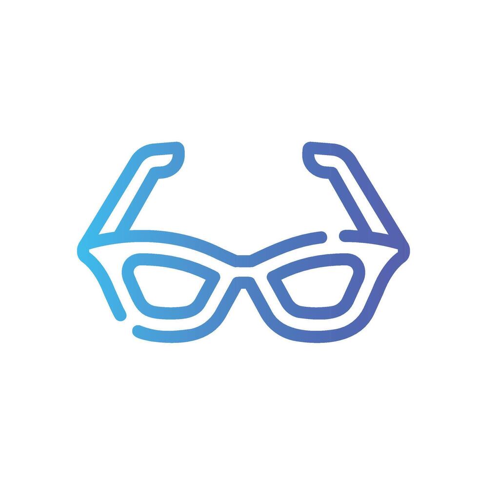 glasses Line Gradient Icon White Background vector