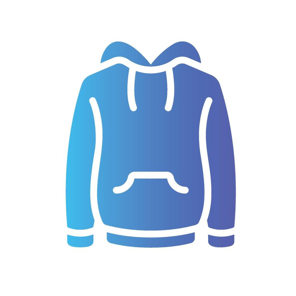 hoodie Flat Gradient Icon White Background vector