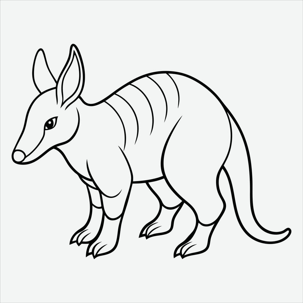 Aardvark line art White background illustration vector