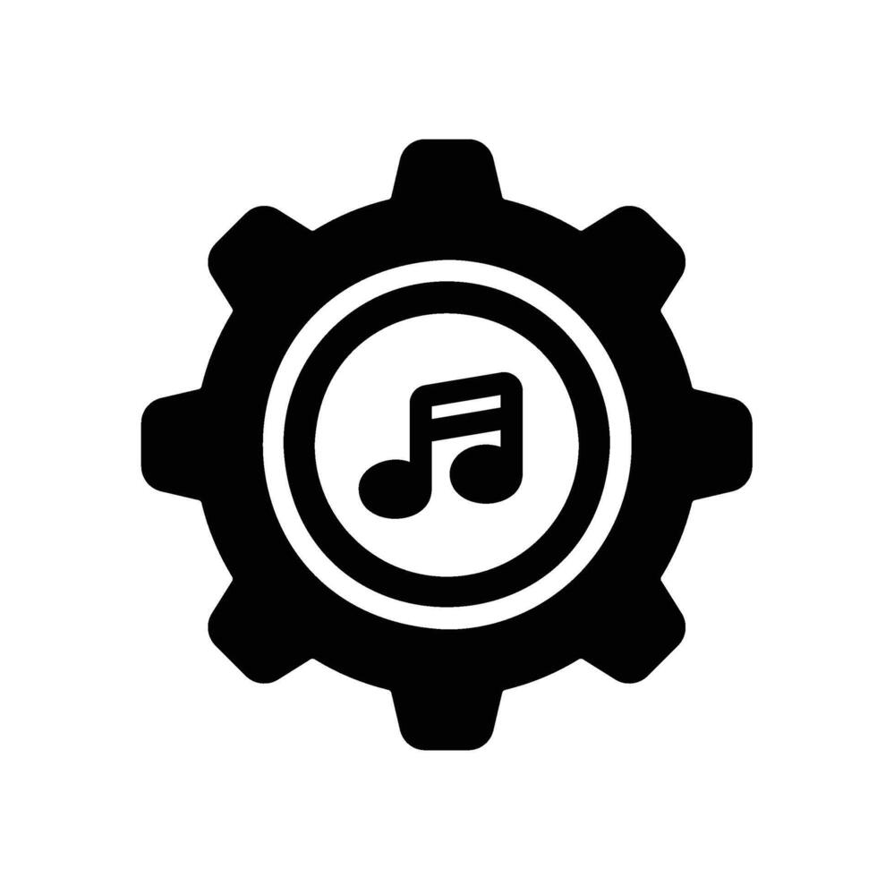music Glyph Icon White Background vector