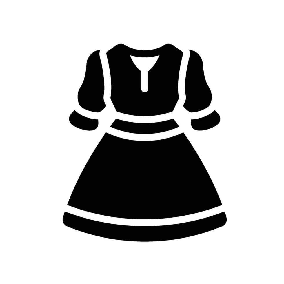 frock Glyph Icon White Background vector