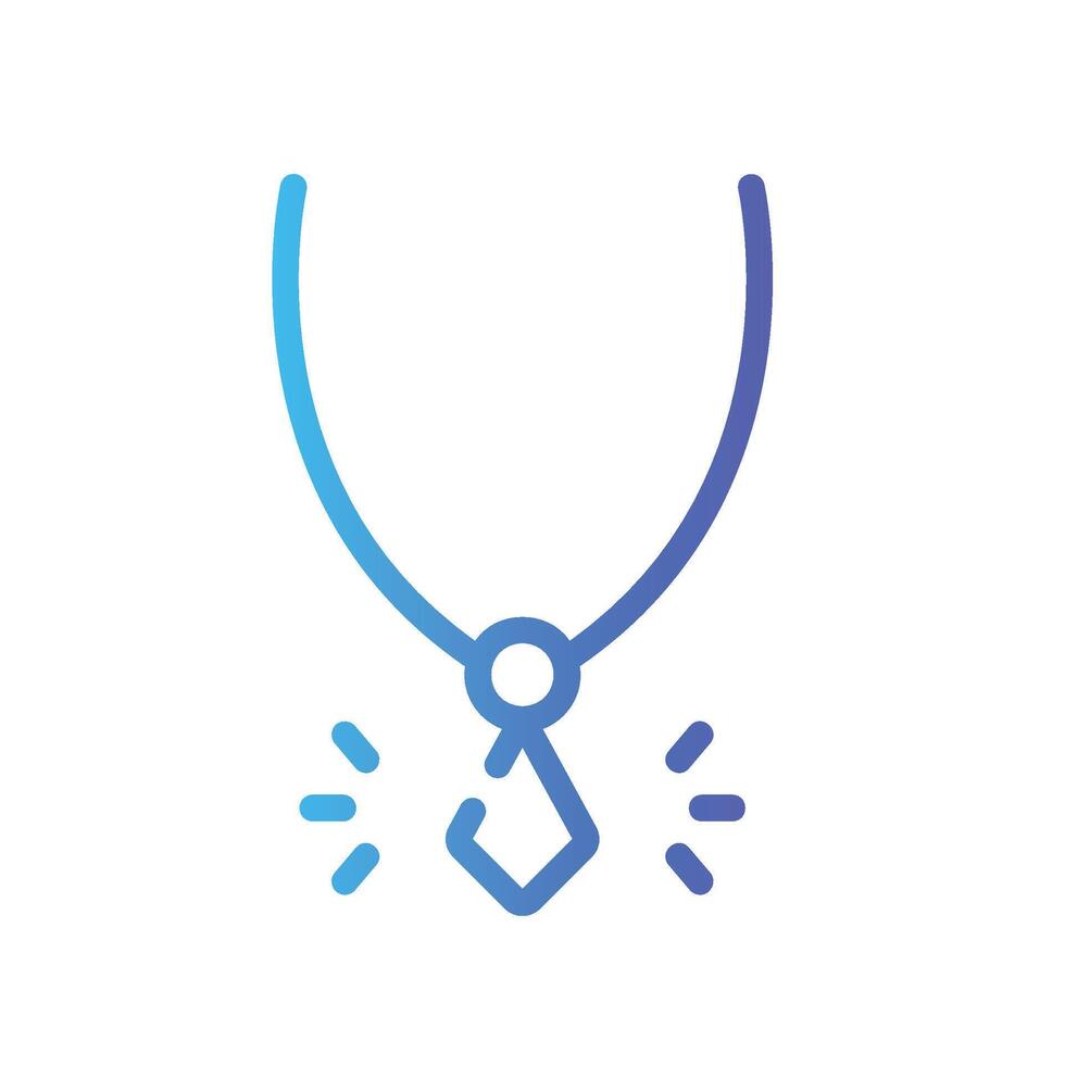 necklace Line Gradient Icon White Background vector
