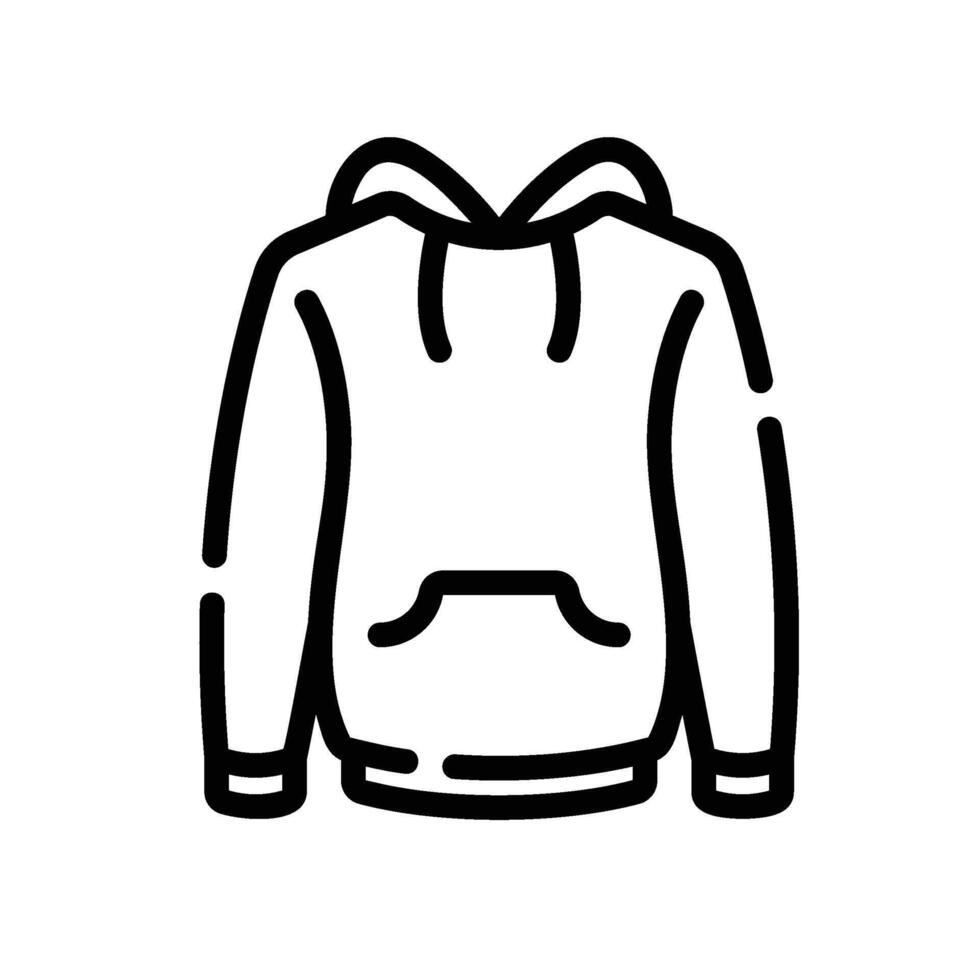 hoodie Line Icon White Background vector