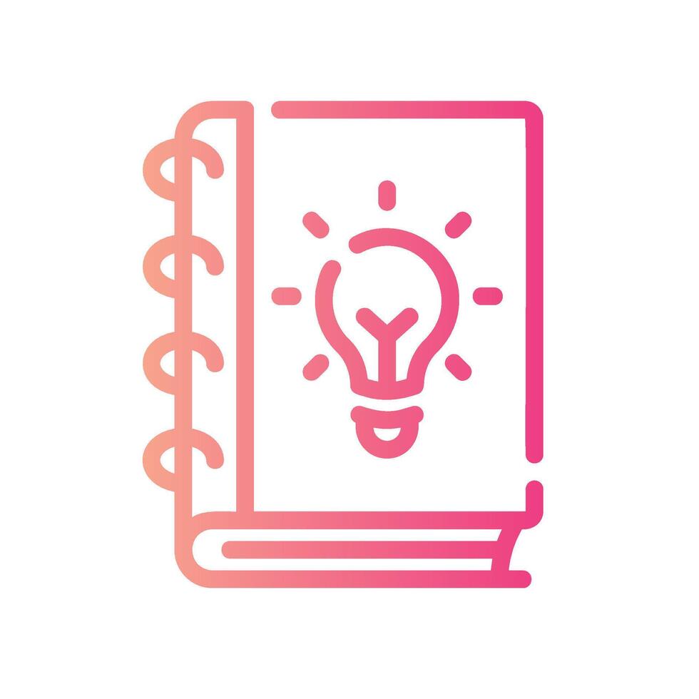 book Line Gradient Icon White Background vector
