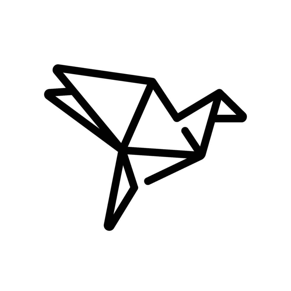 origami Line Icon White Background vector