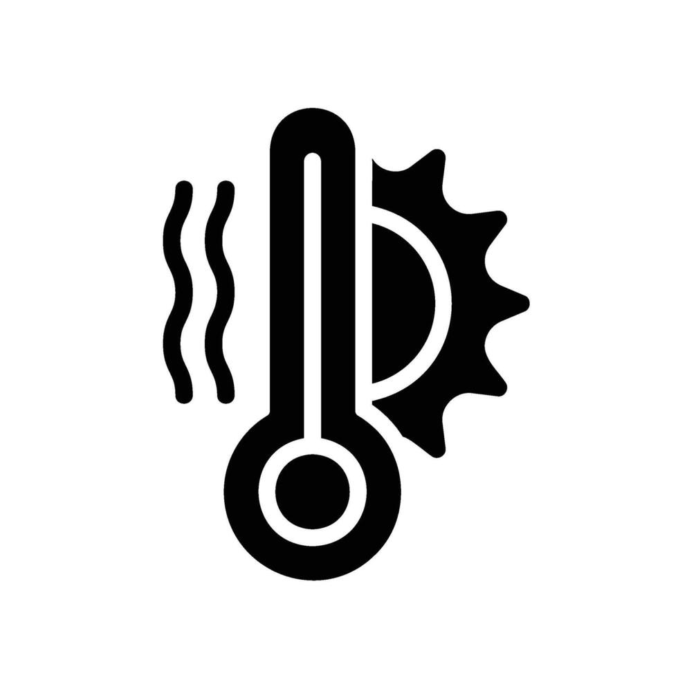 high temperatures Glyph Icon White Background vector
