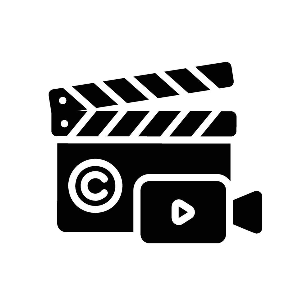 movie Glyph Icon White Background vector