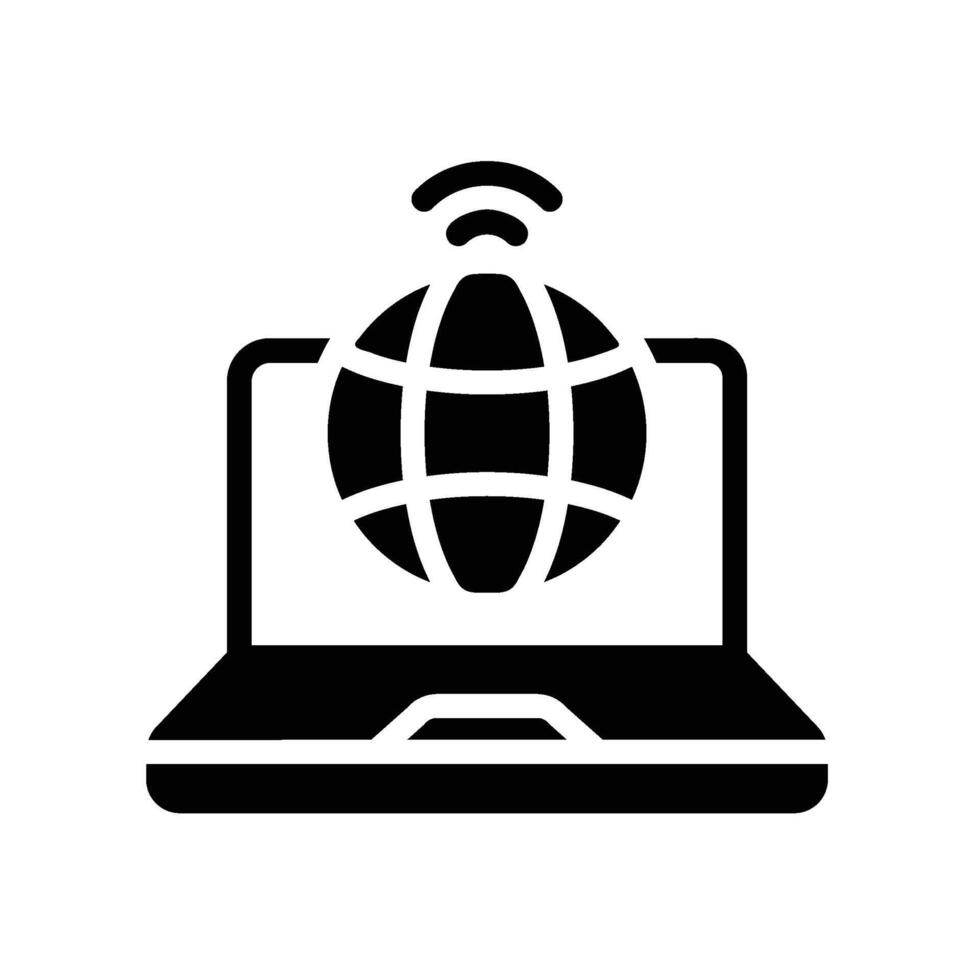 network Glyph Icon White Background vector