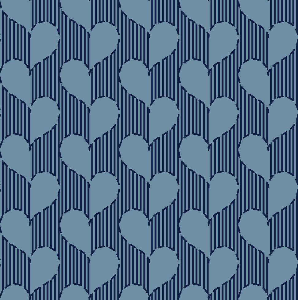 Half Heart Dashed Line Repeat Pattern vector