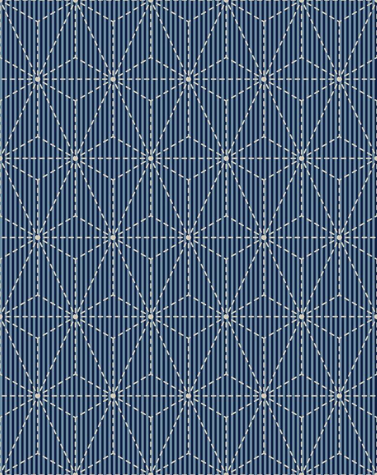 Navy Striped Pattern and White Dashed Line Repeat Pattern vector