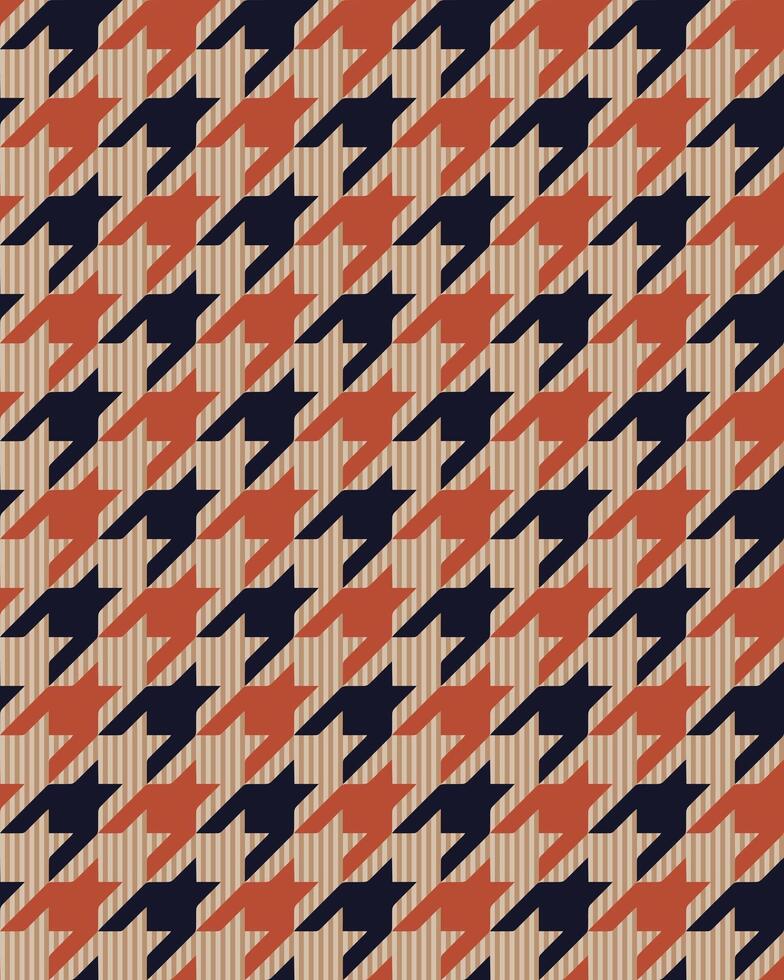 Brown Striped Pattern and Houndstooth Repeat Pattern vector