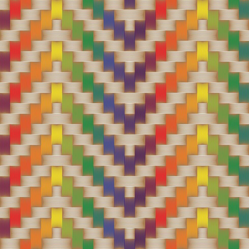 Pride Twill Zigzag Bamboo Wood Weaving Pattern Background vector